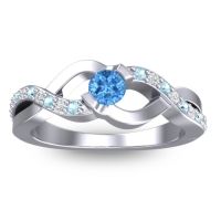 Swiss Blue Topaz Fashion Ring In 14k White Gold With Aquamarine And Diamond – Vistap Simple Ring