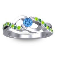 Swiss Blue Topaz Fashion Ring In 14k White Gold With Peridot And Emerald – Vistap Simple Ring