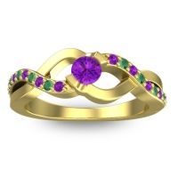 Amethyst Fashion Ring In 14k Yellow Gold With Emerald – Vistap Simple Ring