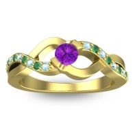 Amethyst Fashion Ring In 14k Yellow Gold With Aquamarine And Emerald – Vistap Simple Ring
