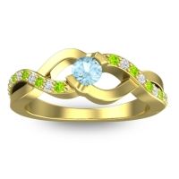 Aquamarine Fashion Ring In 14k Yellow Gold With Peridot And Diamond – Vistap Simple Ring
