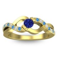 Blue Sapphire Fashion Ring In 14k Yellow Gold With Swiss Blue Topaz And Diamond – Vistap Simple Ring