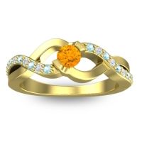 Citrine Fashion Ring In 14k Yellow Gold With Aquamarine And Diamond – Vistap Simple Ring