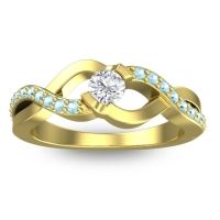 Lab Diamond Fashion Ring In 14k Yellow Gold With Aquamarine – Vistap Simple Ring