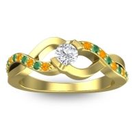 Lab Diamond Fashion Ring In 14k Yellow Gold With Citrine And Emerald – Vistap Simple Ring