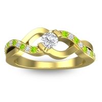 Lab Diamond Fashion Ring In 14k Yellow Gold With Peridot And Diamond – Vistap Simple Ring