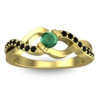 Emerald Fashion Ring In 14k Yellow Gold With Black Onyx – Vistap Simple Ring
