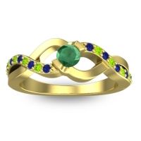 Emerald Fashion Ring In 14k Yellow Gold With Blue Sapphire And Peridot – Vistap Simple Ring