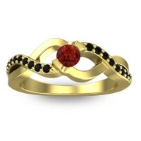 Garnet Fashion Ring In 18k Yellow Gold With Black Onyx – Vistap Simple Ring