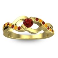 Garnet Fashion Ring In 18k Yellow Gold With Citrine – Vistap Simple Ring