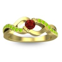 Garnet Fashion Ring In 18k Yellow Gold With Peridot – Vistap Simple Ring