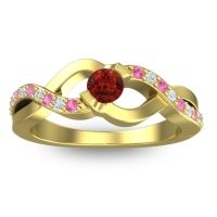 Garnet Fashion Ring In 14k Yellow Gold With Pink Tourmaline And Diamond – Vistap Simple Ring