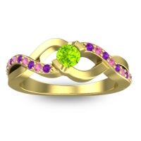 Peridot Fashion Ring In 18k Yellow Gold With Amethyst And Pink Tourmaline – Vistap Simple Ring