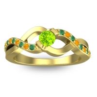 Peridot Fashion Ring In 14k Yellow Gold With Emerald And Citrine – Vistap Simple Ring