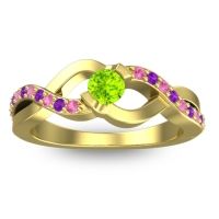 Peridot Fashion Ring In 18k Yellow Gold With Pink Tourmaline And Amethyst – Vistap Simple Ring