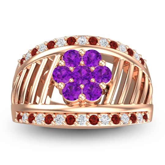 Statement Floral Pave Japa Ring