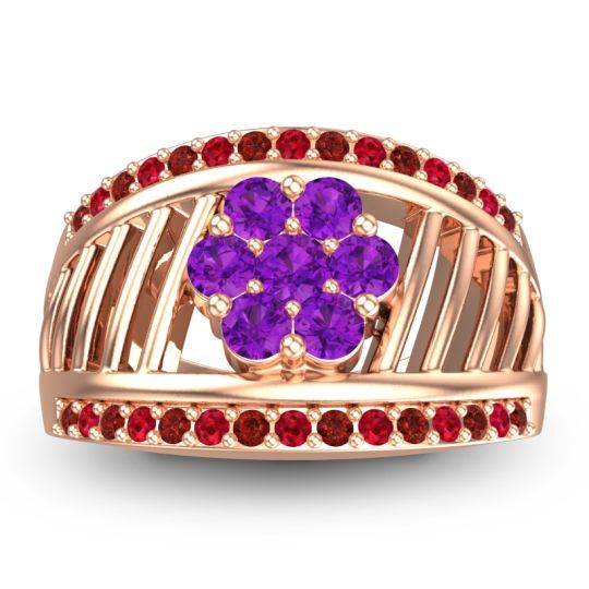 Statement Floral Pave Japa Ring