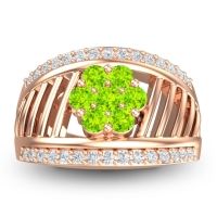 Statement Floral Pave Japa Ring