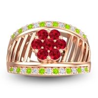 Statement Floral Pave Japa Ring