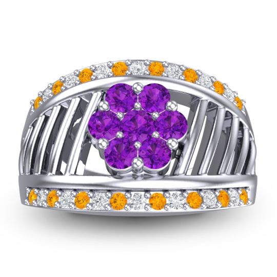 Statement Floral Pave Japa Ring