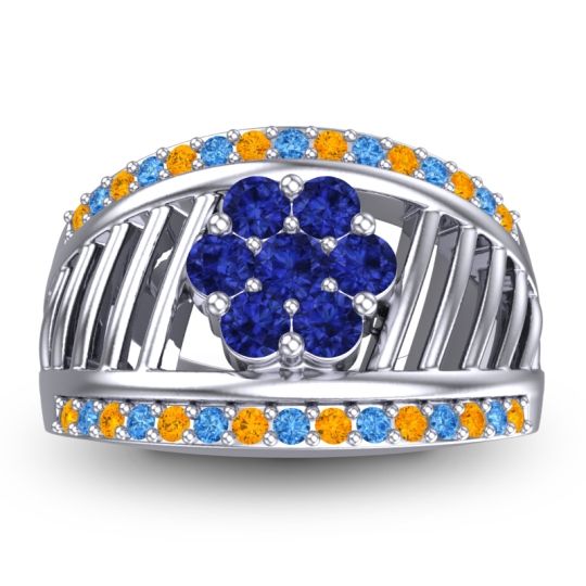 Statement Floral Pave Japa Ring