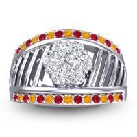 Statement Floral Pave Japa Ring