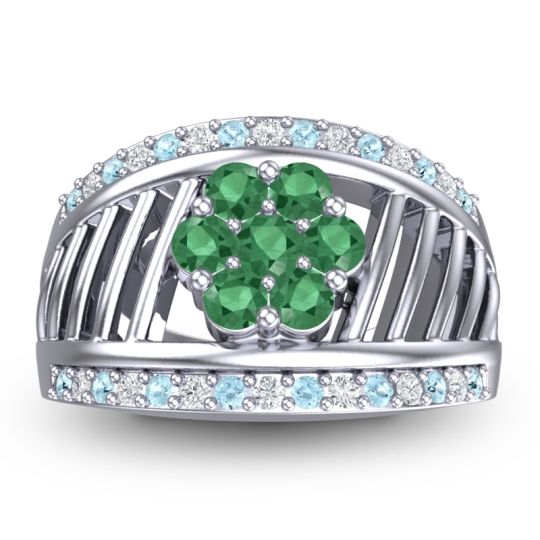 Statement Floral Pave Japa Ring