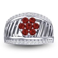 Statement Floral Pave Japa Ring