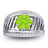 Statement Floral Pave Japa Ring