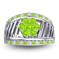 Statement Floral Pave Japa Ring