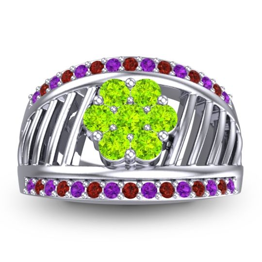 Statement Floral Pave Japa Ring
