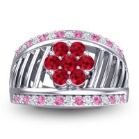 Statement Floral Pave Japa Ring