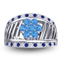 Statement Floral Pave Japa Ring