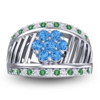 Statement Floral Pave Japa Ring