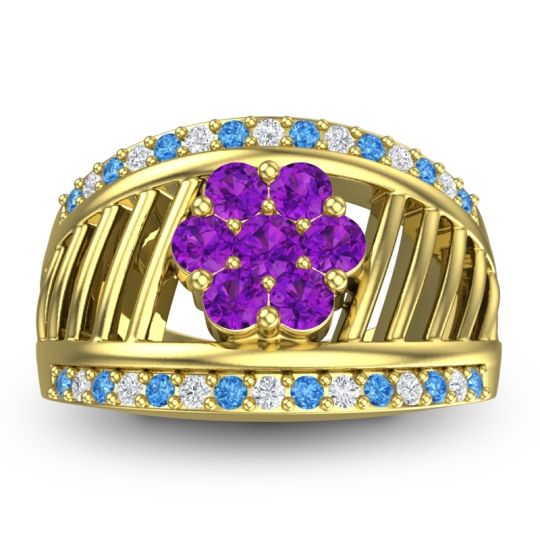 Statement Floral Pave Japa Ring