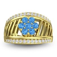Statement Floral Pave Japa Ring