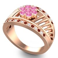 Statement Floral Pave Japa Ring