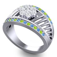 Statement Floral Pave Japa Ring