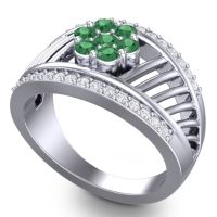 Statement Floral Pave Japa Ring