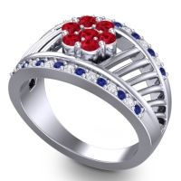 Statement Floral Pave Japa Ring