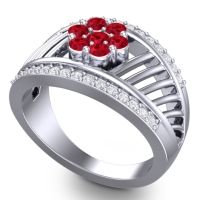 Statement Floral Pave Japa Ring
