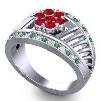 Statement Floral Pave Japa Ring
