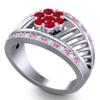 Statement Floral Pave Japa Ring