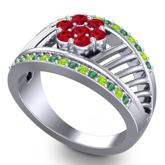 Statement Floral Pave Japa Ring