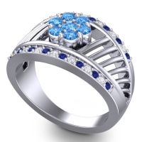 Statement Floral Pave Japa Ring
