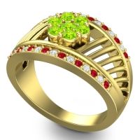 Statement Floral Pave Japa Ring