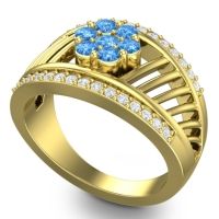 Statement Floral Pave Japa Ring