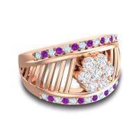 Statement Floral Pave Japa Ring