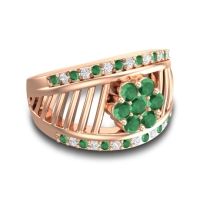 Statement Floral Pave Japa Ring