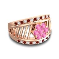 Statement Floral Pave Japa Ring